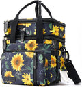 MOV COMPRA Lunch Bag for Women Men Double Deck Lunch Box,Expandable Large Lunch Bags,Leakproof Lunch Box Cooler Bag (Sunflower)