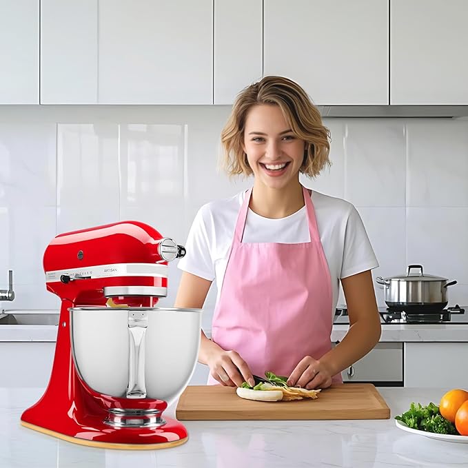 Compatible with Kitchen aid 4.5-5 Qt Bamboo Mixer Slider - Appliance Slider for Tilt Head Kitchen aid Stand Mixer Artisan, Countertop Storage Mover Sliding Tray (4.5-5 Qt with Foot Slot - Natural)