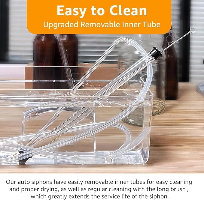 3/8" Auto Siphon 2 Pcs Racking Canes Beer Bottle Siphon Pump Hand Pump Siphon for Gallon Jugs, Wine, Beer, Mead, or Kombucha with 5Ft Food Grade Silicone Hose Fermentation Kit Wine Making Supplies