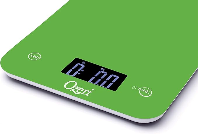 Ozeri Touch Professional Tempered Glass Digital Kitchen Scale, Lime Green