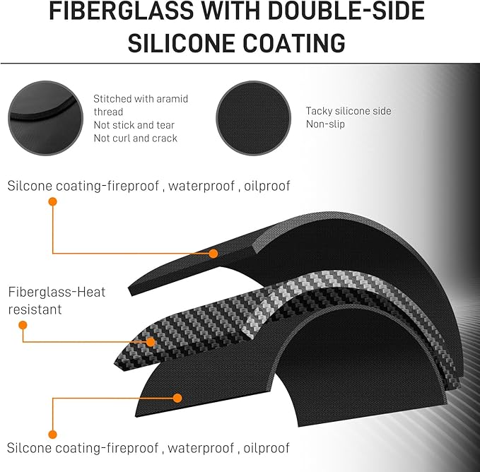 76"×52" Under Grill Mat for Outdoor Grill,Double-Side Fireproof & Heat-Resistant Outdoor Grill Mat,Protective Mat for Patio,Courtyard,Tabletop