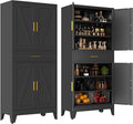 71" Tall Pantry Storage Cabinet with Drawer and Adjustable Shelves, Freestanding Tall Kitchen Cupboard Storage Cabinet for Kitchen,Dining Room, Living Room, Black