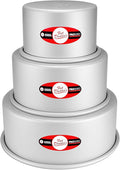 Fat Daddio's Anodized Aluminum 3-Tiered Even Round Cake Pan Set, 4 Inch Depth