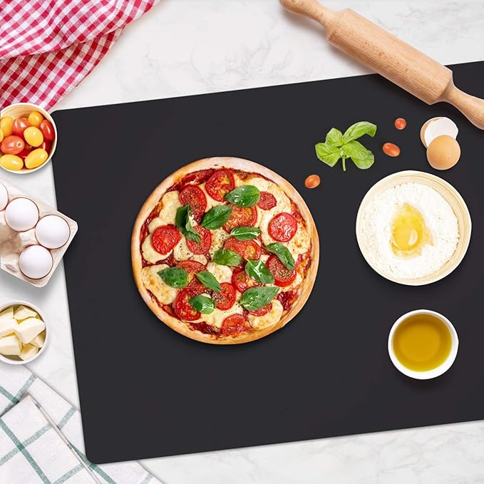 Gartful Extra Large Silicone Mats for Countertop, 28" by 20" Multipurpose Mat, Counter Table Protector, Desk Saver Pad, Placemat Nonstick Nonskid Heat-Resistant Pad, Black