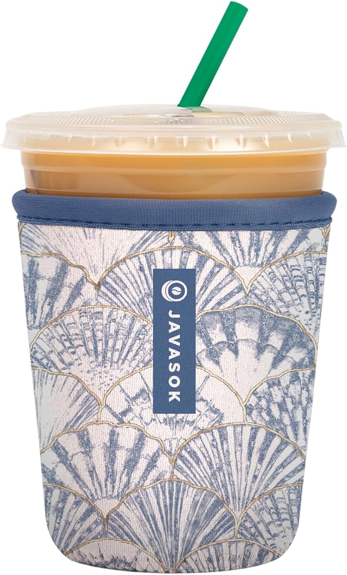 Sok It JavaSok Iced Coffee & Cold Soda Insulated Neoprene Cup Sleeve (Shore Thing, Small: 16-20oz)