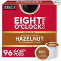 Eight O'Clock Coffee Hazelnut, Single-Serve Keurig K-Cup Pods, Flavored Medium Roast Coffee Pods, 96 Count