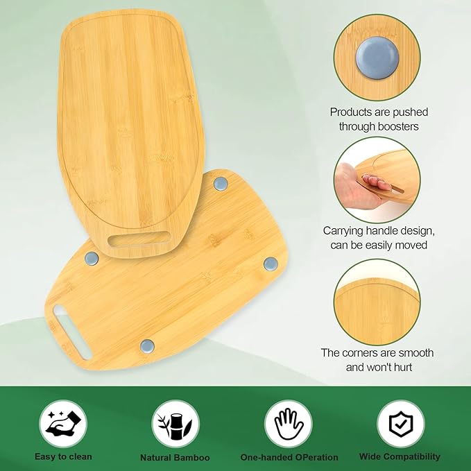 Mixer Slider Compatible with Kitchen aid Bowl Lift 4 .5-5 Qt Stand Mixer Bamboo- Kitchen Countertop Storage Mover Sliding Caddy for Kitchen Aid 4 .5-5 Qt Mixer (4 .5-5 Qt with handle-Natural)