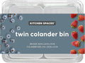 Kitchen Spaces Twin Colander Stackable Food Storage Organizer for Fridge, Freezer, and Pantry, 8.8" x 6.8" x 3.9", Blue