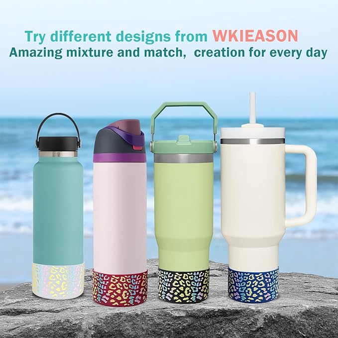WK IEASON 2 Pcs Tumbler Bottom Protector Boot for Stanley Quencher Adventure 40oz & Stanley IceFlow 20oz 30oz, Stealth Landing-2.83inch Bottom Diameter