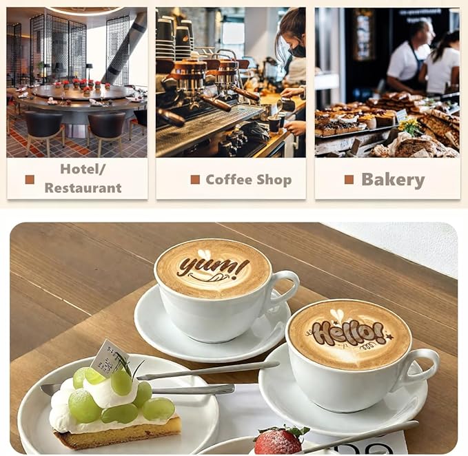 EVEBOT Handheld Food PrintPen, Portable Mini Latte Art & Dessert Decorator for Coffee, Macarons, Cookies - Bluetooth 4.2, Brown, Black, Red, Matcha 4PCS