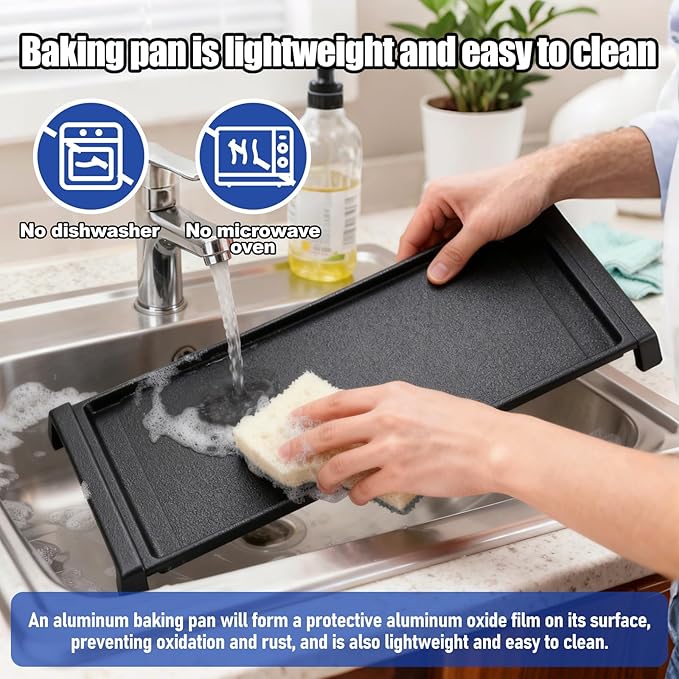 WB31X24738 Aluminum Center Griddle Replacement for GE Stove - Lightweight & Fast Heating Griddle Plate, Compatible with GE Gas Range Models JGB700, JGB660, JGB735, Replaces WB31X24998, WB31X49806