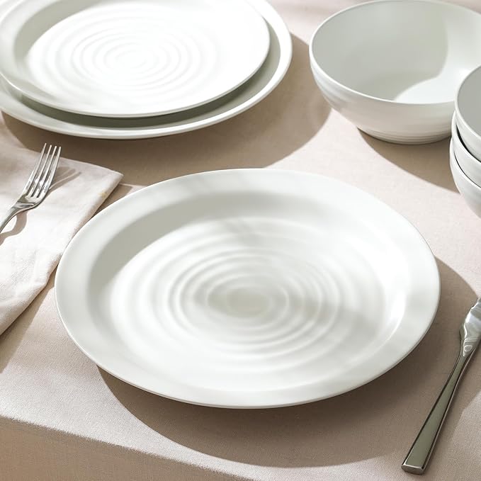 Stone Lain Orbit 12-Piece Dinnerware Set Stoneware, White