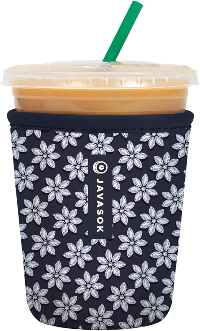 Sok It JavaSok Iced Coffee & Cold Soda Insulated Neoprene Cup Sleeve (Frost Yourself, Small: 16-20oz)
