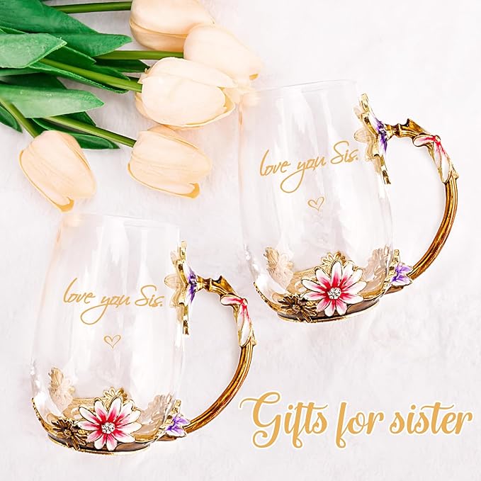 Sisters Gifts from Sister for Women Elegant Tea Cup Unique Christmas Birthday Gifts for Sister,Little,Big,in Law