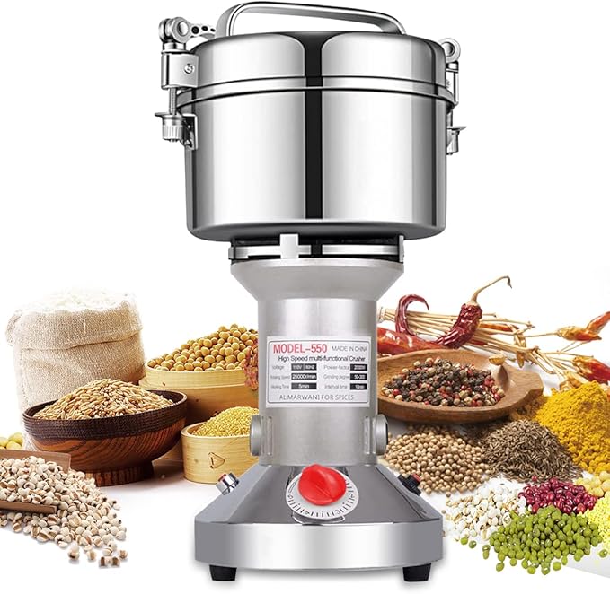LEJIEYIN Electric herb Grinder 550g High Speed Electric Stainless Steel Spice Flour Mill Herb Grinder Powder Machine for Dry Food Grin