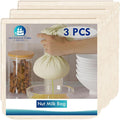 3 PCS Cheese Cloth Bag for Straining, 14x14 Inch Nut Milk Bags,100% Cotton Unbleached Muslin Cloth Strainer for Cooking, Baking, Juicing, Cheese Making