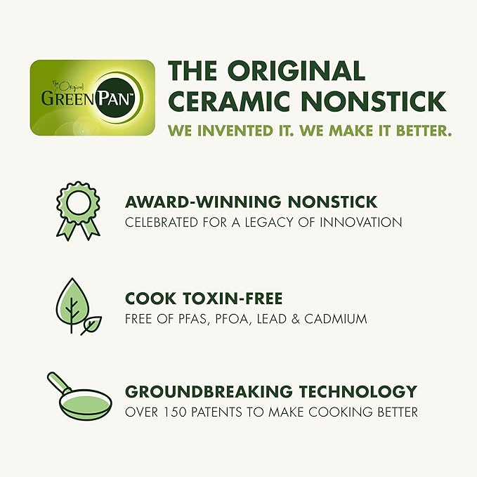 GreenPan Valencia Pro Hard Anodized Healthy Ceramic Nonstick 12" Frying Pan Skillet, PFAS-Free Cookware, Stainless Steel Handle, Induction Suitable, Dishwasher Safe, Oven Safe,