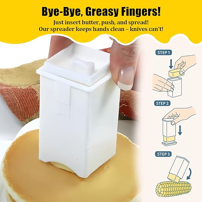 4 Pack Plastic Butter Spreader Corn Cob with Cover Butter Spreader for Corn, Bread & Cooking for Even Spread on Toast, Pancakes, Waffles & Grilling