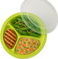 BNYD Portion Control Lunch Container with Lid – Travel Food Storage for Meal Prep, Bento Box Style, Divided Microwave Safe Dish (Set of 3)