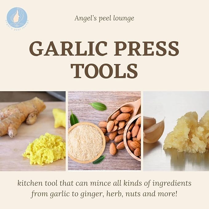 Angel’s Peel Lounge Grlic Mincer Manual Garlic for Quick Meal Preparation - Kitchen Tools for Mincing Grlic, Ginger, Herbs, Nuts (Clear Color)