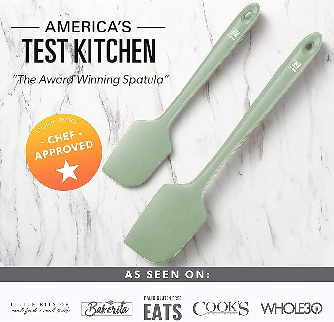 DI ORO Silicone Spatula - 600°F Heat-Resistant Rubber Kitchen Spatula for Baking, Scraping, & Mixing - BPA Free Nonstick Cookware Safe Flexible Utensil for Cooking - Seamless & Dishwasher Safe (Sage)