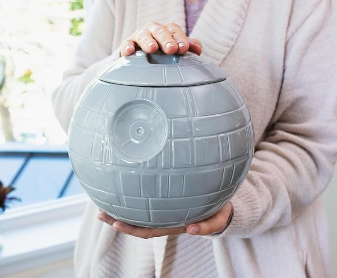 STAR WARS Death Star 10-Inch Ceramic Cookie Jar Container With Lid | Kitchen Storage For Snacks