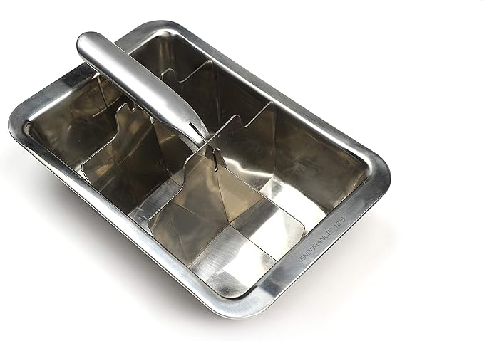 RSVP International Endurance Cocktail Collection, Retro Ice Cube Tray, Stainless Steel, Dishwasher Safe, 7.25x5x2.5"