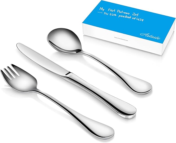 Artaste 56532 Rain 18/10 Stainless Steel 12-Piece Kids Flatware Set, Service for 4