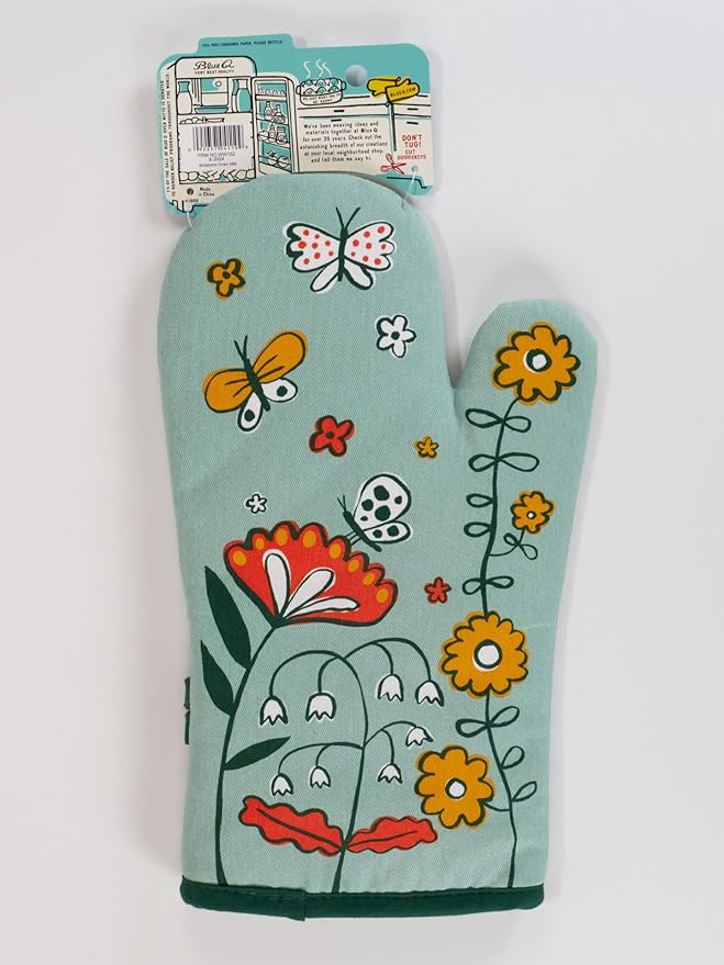 Blue Q Please, One Storm at a Time Funny Oven Mitts - Cute Oven Mitts, Home Kitchen Gifts, Cooking Accessories, Super-Insulated Quilting, Comfy Natural-Fitting Shape, 100% Cotton, Size 12.5"L x 7.5"W