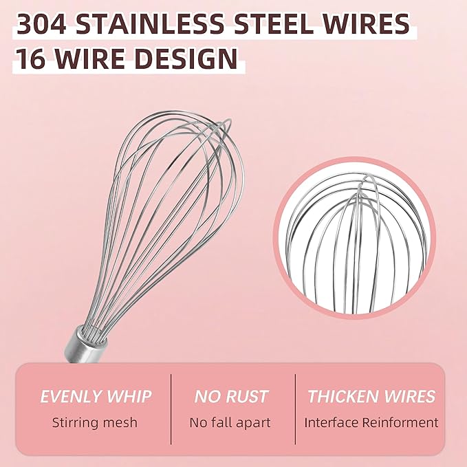 KHMPW Hand Mixer Whisk Attachments Replace Kitchen Mixer Accessories KHM3, KHM5, KHM7, KHM9, KHM926, KHM7210 Stainless Steel Egg Whisk Replacement by Fetechmate