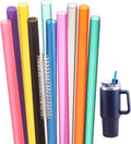 Dakoufish Replacement Straw for Stanley|Owala|Simple Modern 40oz 30oz Tumbler,10 Pack 15 Inch Reusable Straws With Cleaning Brush for Stanley Cup Accessorie,BPA Free,Dishwasher Safe (Mix color）