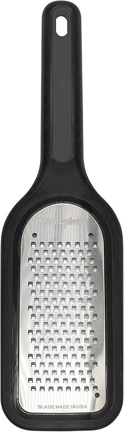 Microplane Select Series Handheld Coarse Cheese Grater with Ergonomic Handle, Dishwasher Safe, Black