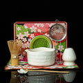Matcha Set–7-Piece Set Including Matcha Bowl with Spout, Whisk, Chasen Holder, Sifter, Bamboo Scoop,Scoop Stand,wood spoon(Daisy White)–Perfect for Matcha Lovers&Tea Ceremonies