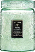 Voluspa White Cypress,Large Candle Jar,18 Ounce,100 Hour Burn Time, & Coconut Wax for Clean Burning,,Handcrafted in the USA
