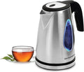 Elite Gourmet EKT-1271 Ultimate 1.7 Liter Electric Kettle – Stainless Steel Design & Cordless 360° Base, Stylish Blue LED Interior, Handy Auto Shut-Off Function – Quickly Boil Water For Tea & More