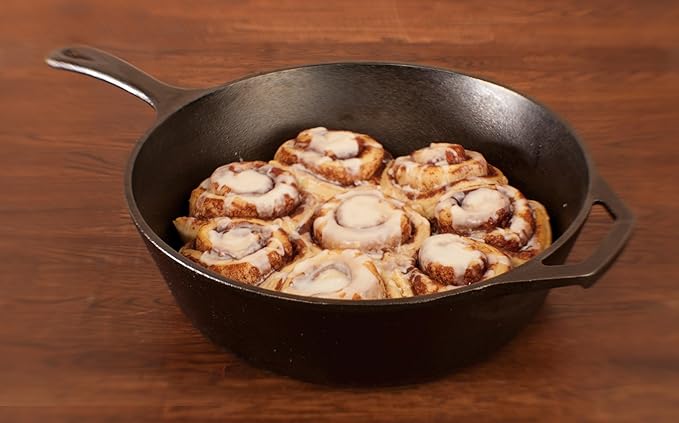 Lodge 5 Quart Pre-Seasoned Cast Iron Deep Skillet - Signature Teardrop Handle & Assist Handle - Use in the Oven, on the Stove or Grill, or Over a Campfire - Black