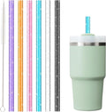 6Pack Glitter Replacement Straws for Stanley Cup 20oz 14oz Tumbler, Yoelike Reusable Straws Accessories with Clean Brush for Stanley Cup, Dishwasher Safe, BPA Free