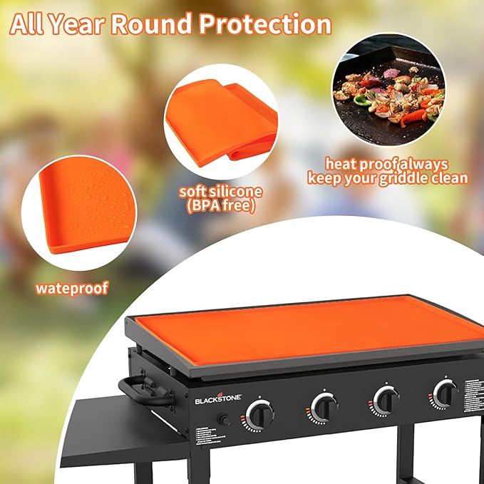 Silicone Protective Cover for 36" Blackstone Griddle,Heavy Duty Food Grade Silicone Grill Mat, Protect Griddle from Rodents, Insects, Debris, and Rust,All Season Cooking Protective Cover