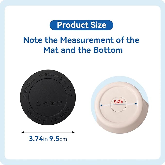 Silicone Bottom Protector for the Bottom of Mugs and Other Containers with a Bottom Diameter of 3.74" 95 mm,Multi-Use Non-Slip Mat(2 Pack)
