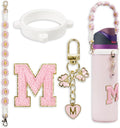 Cute Letter Charm Set Compatible with Owala Water Bottle 24 oz, 32 oz, 40 oz, Owala Kids, Owala Coffee Tumbler, Owala FreeSip – Includes Handle Strap, for Owala Accessories & Stanley Cup Accessories