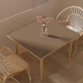 Leather Table Cover,1.8mm Thick,42x42 Inch Table Protector,Table Protector for Dining Room Table,Dining Table Cover,Table Cover Protector(Mud Color+Champagne Gold,42x42)