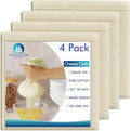 4 PCS Reusable Cheesecloth, Grade 100, 20x20 Inch Hemmed Cheese Cloth for Straining Craft, 100% Cotton Unbleached Cloth Strainer for Cooking, Baking, Juicing, Cheese Making