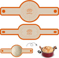 Silicone Bread Sling for Dutch Oven, Non-Stick & Easy to Clean Bread Baking Mat Set, 2 Pcs Reusable Bread Sling with Long Handle to Transfer Sourdough (Orange, Oval and Round)