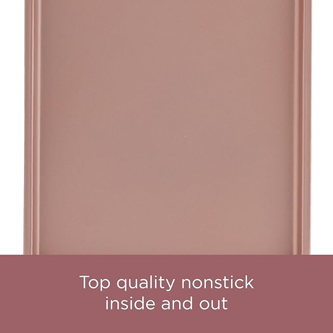 Farberware 47776 Nonstick Bakeware, Nonstick Muffin Pan / Cupcake Pan - 12 Cup, Rose Gold Red