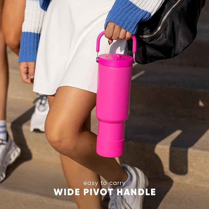 Simple Modern Trek Pivot | 40oz Flip Straw Tumbler with Handle | Water Bottle & Boot | Interchangeable Straw & Chug Lids | Insulated Stainless Steel Jug | Gym Sports Outdoors | Forest