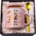 30th Birthday Gifts for Women, Unique Happy 30 Year Old Birthday Gifts Ideas for Women, Wife, Mom, Daughter, Sister, Aunt, Best Friends, BFF, 14Oz Fabulous Pink Marble Mug with Gold Pattern, Gift Box