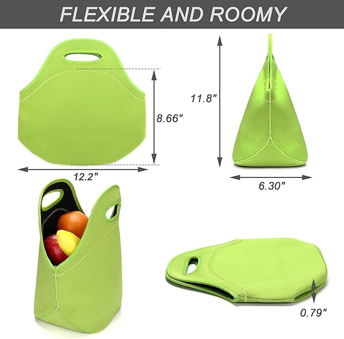 Neoprene Lunch Bag for Women Insulated Lunch Tote Bags Washable Lunch Container Box for Work Picnic Lightweight Meal Prep Bags for Men