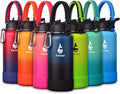 Farsea Insulated Water Bottle With Paracord Handle, Protective Silicone Boot and 2 Lids (Straw Lid & Spout Lid), Stainless Steel Water Bottle Wide Mouth, Double Wall Sweat-Proof BPA-Free, 32 oz