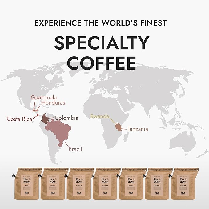 Christmas Coffee Gifts for Men & Women - 7 of the World's Finest Single Estate Specialty Coffees in Sampler Box for Coffee Lovers | Perfect Secret Santa Gift Set Idea with Unique Coffeebrewer