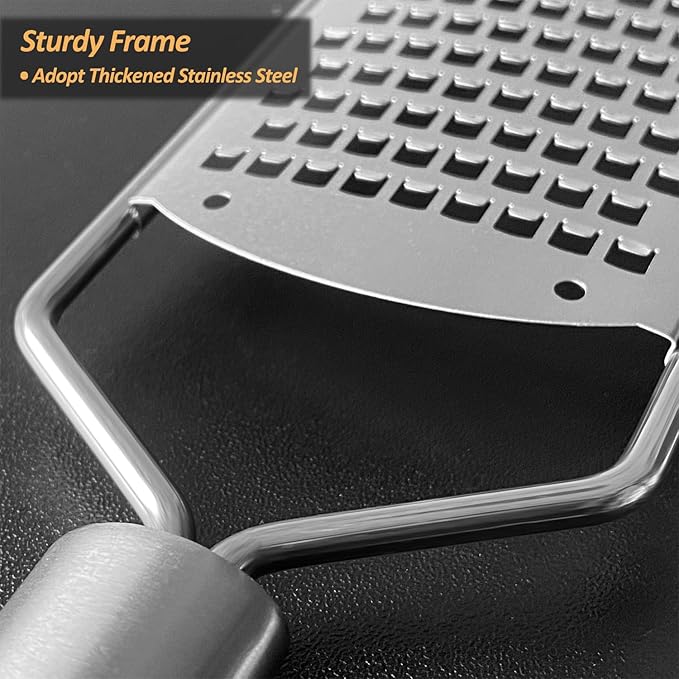 Professional Zester Grater Fine for Hard Cheese, Citrus Fruits, Garlic, Chili, Cinnamon and Nutmeg, Kitchen grater with Razor-Sharp Stainless Steel Blade (Fine)